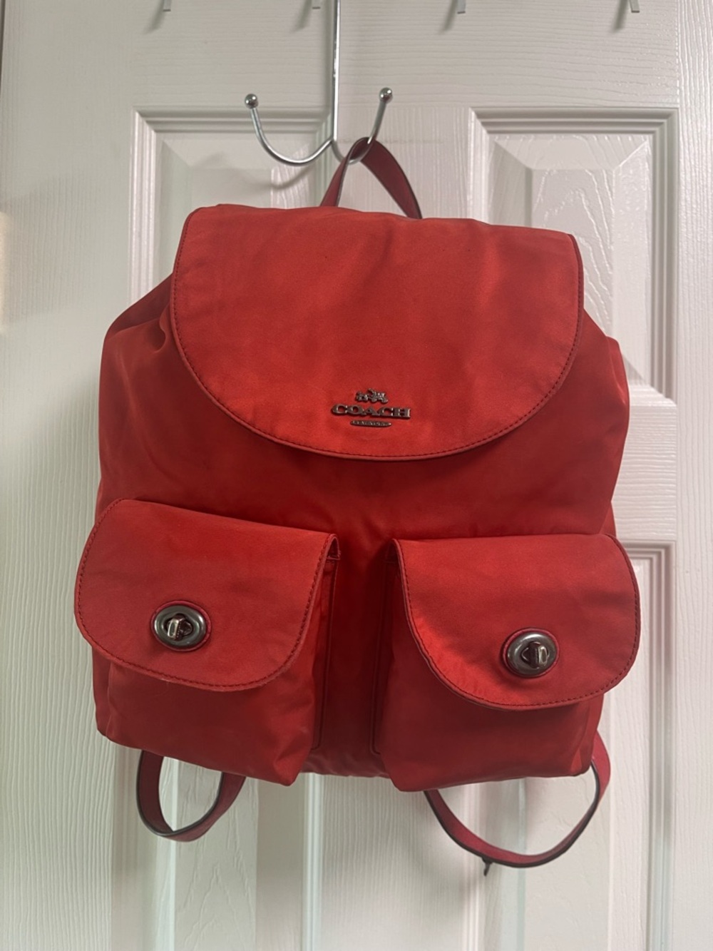 Large Red New York COACH Backpack - Picture 3 of 12